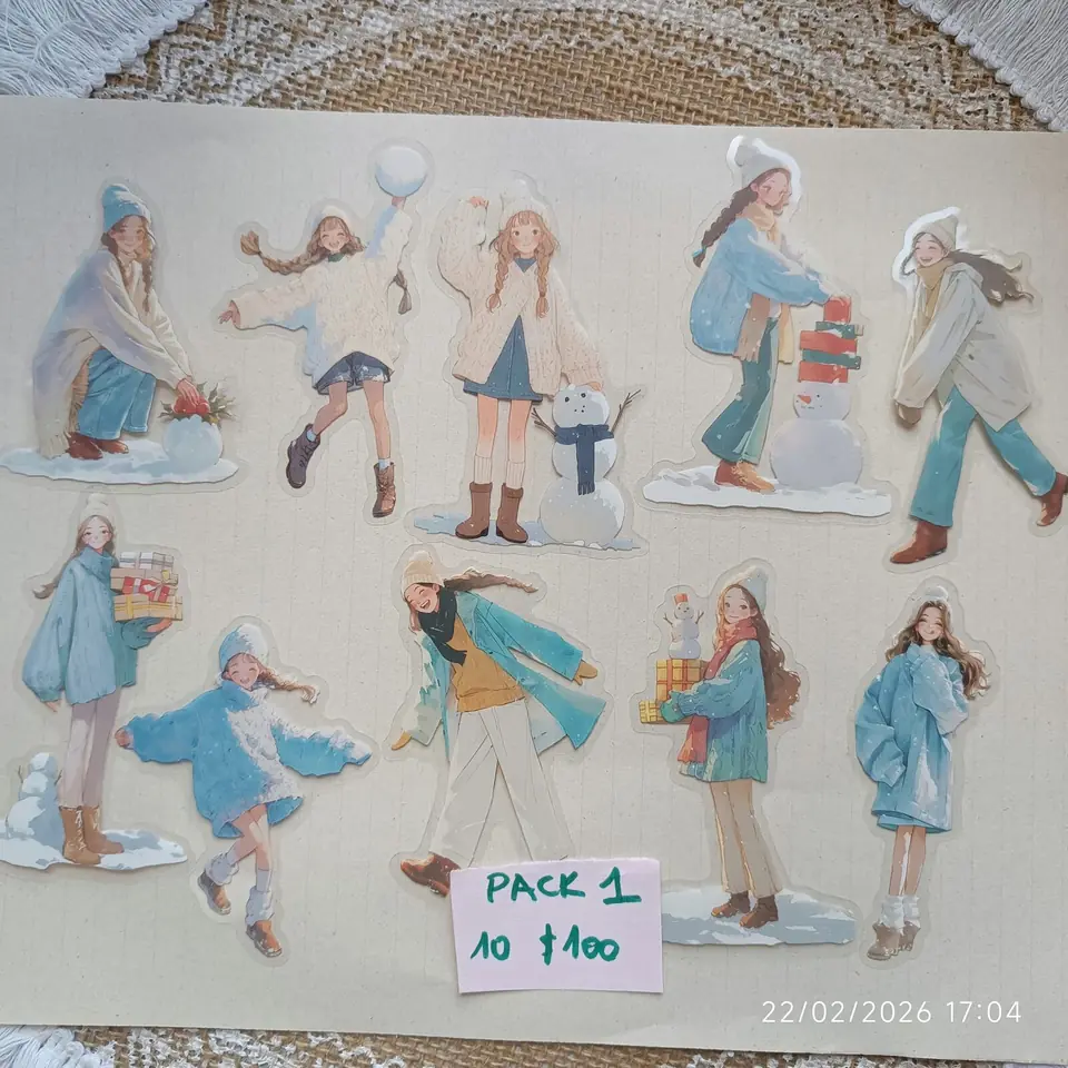 Stickers Nenas pet winter celeste