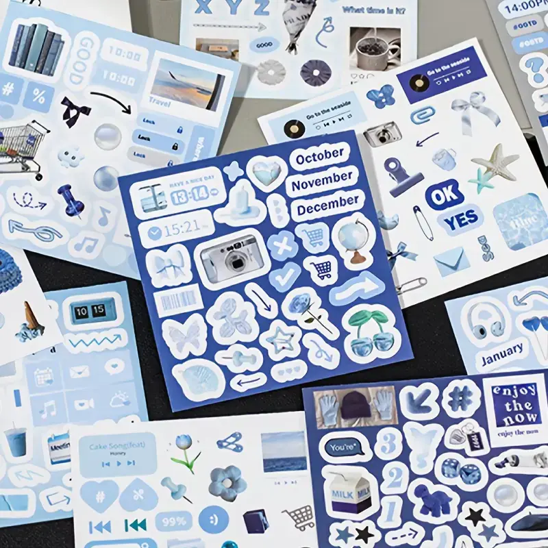 Block de stickers azules
