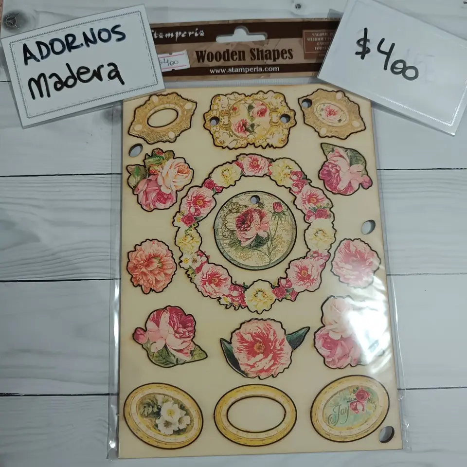 Aplique madera flores