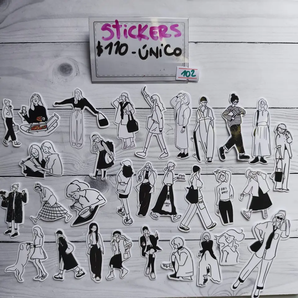 Stickers nena blanco y negro 102