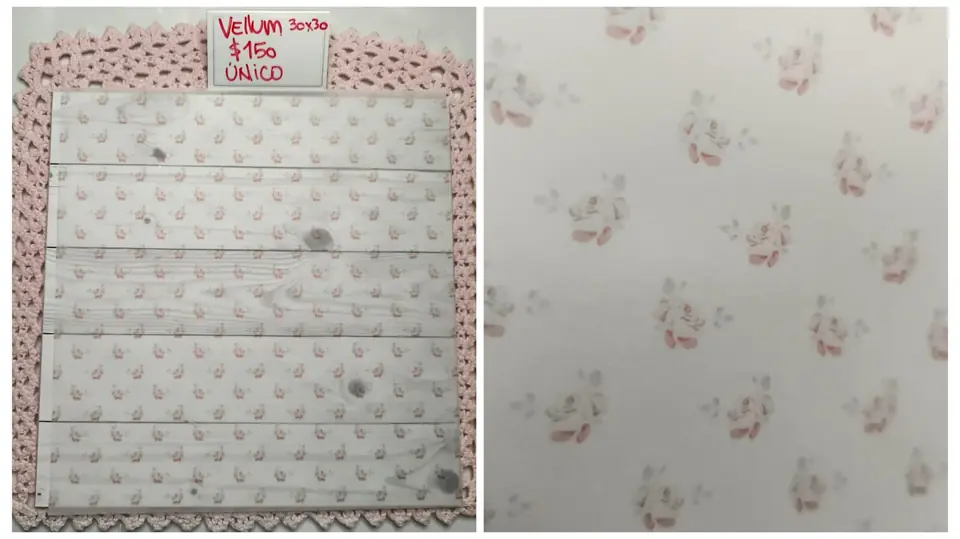 Vellum 30x30 flores rosas rosadas pequeñitas