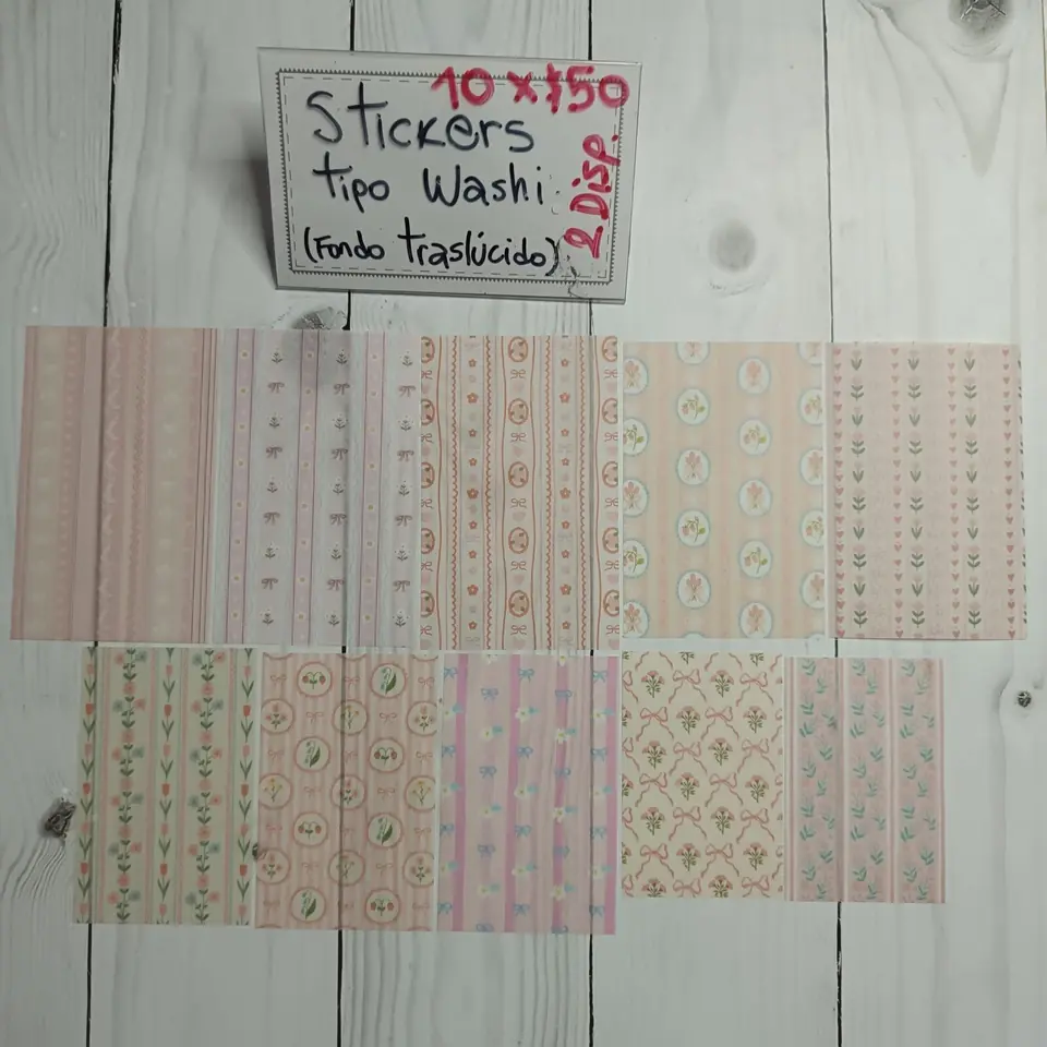 Sticker rectángulos washi rosa