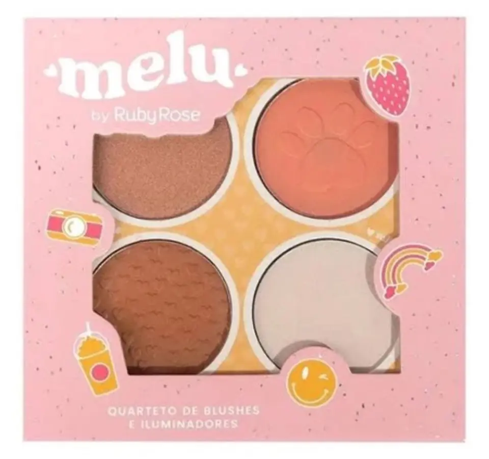 Paleta Melu cuarteto de blush e iluminador