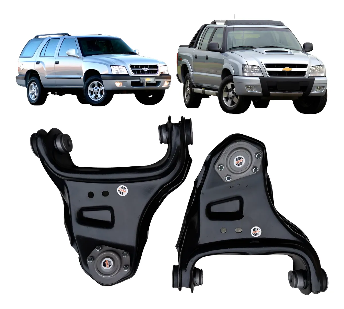 Par de brazos de control superiores para S10 Blazer 4x4 con pivote y buje