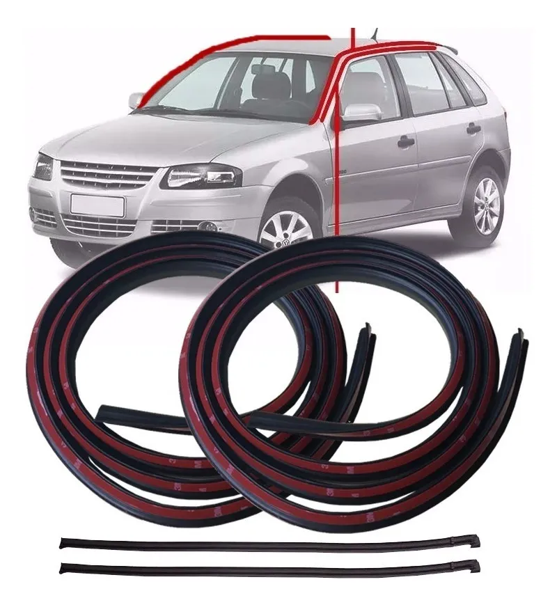 Kit de riel de goma para puerta y moldura de techo para Gol G3 G4 de 4 puertas