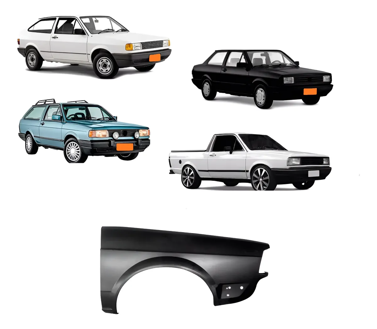 Guardabarros para Gol Parati Saveiro Voyage 1991 1994 93 94 Cuadrado
