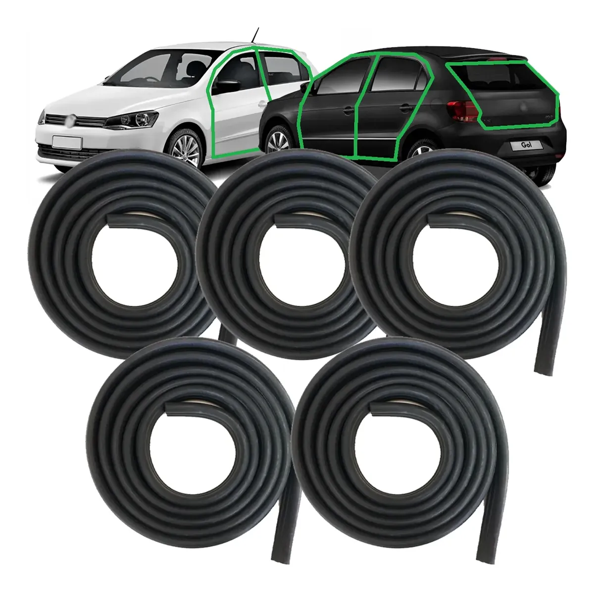 Kit 4 Burletes Puerta Maletero Gol G5 G6 G7 + Maletero