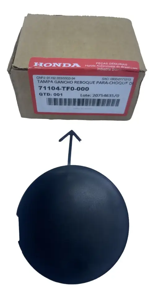 Cubierta del enganche de remolque del parachoques delantero original del Honda Fit 09/12