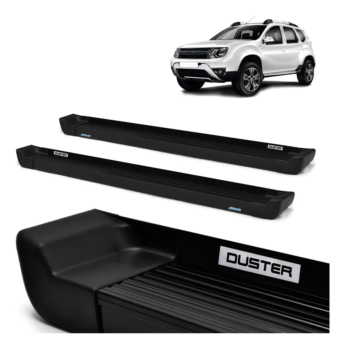 Par Estribo  Aluminio duster 2018 2019 2020 Negro