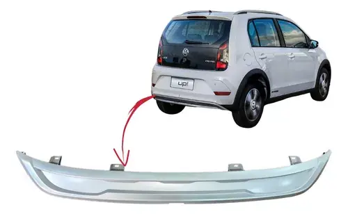 Spoiler del parachoques trasero vw up 2020 2021 Plata