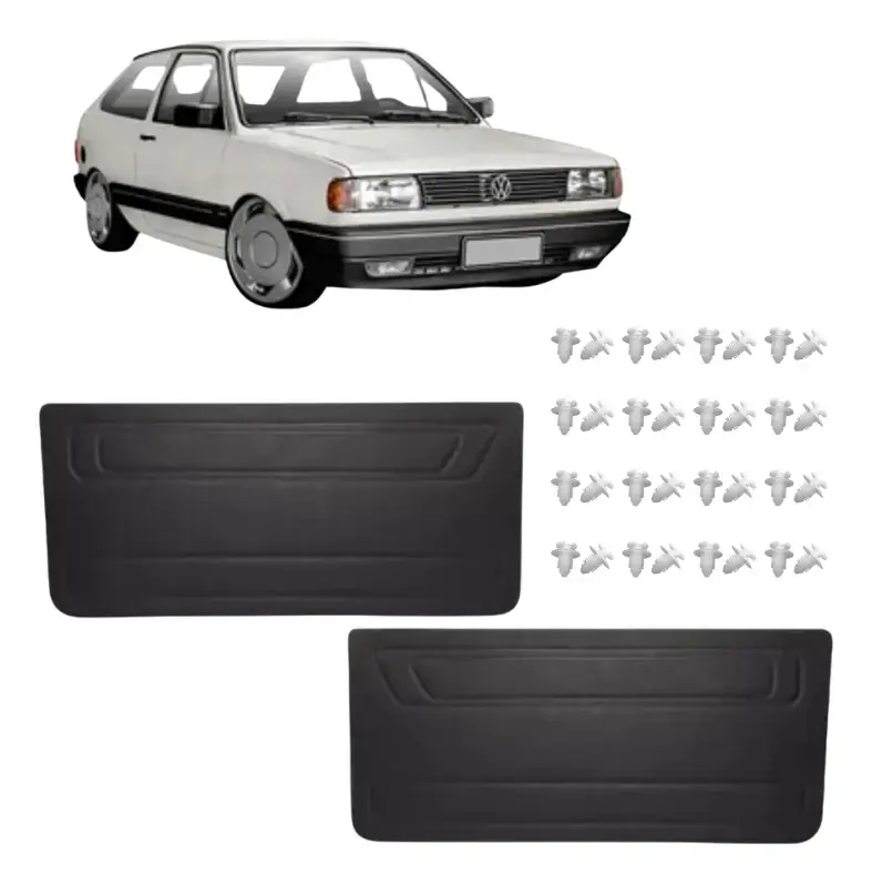 Kit Forros de Puerta Gol Cuadrado G1 + Grampos (Vinilo Negro)