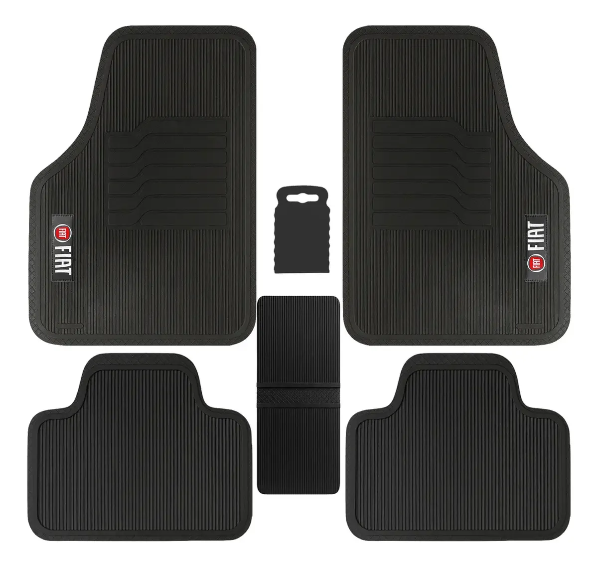 Juego de Tapetes de Goma Personalizados para Fiat – Kit 5 Piezas + Papelera