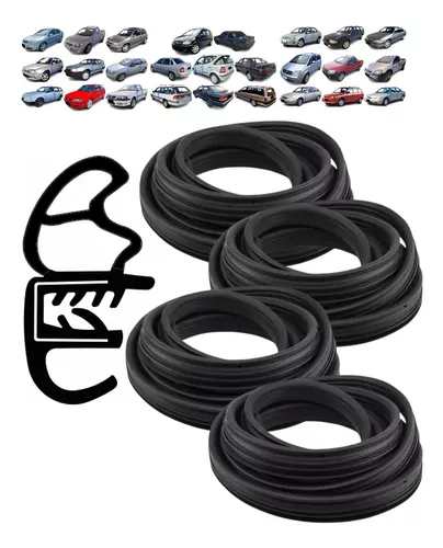 Kit 4  goma de puerta con solapa 4mt premium modelo original