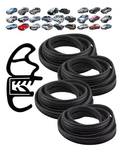 Kit 4  goma de puerta con solapa 4mt premium modelo original