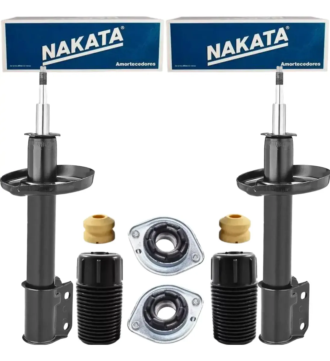 Par de amortiguadores delanteros Nakata para Corsa, Celta, Prisma con kits.