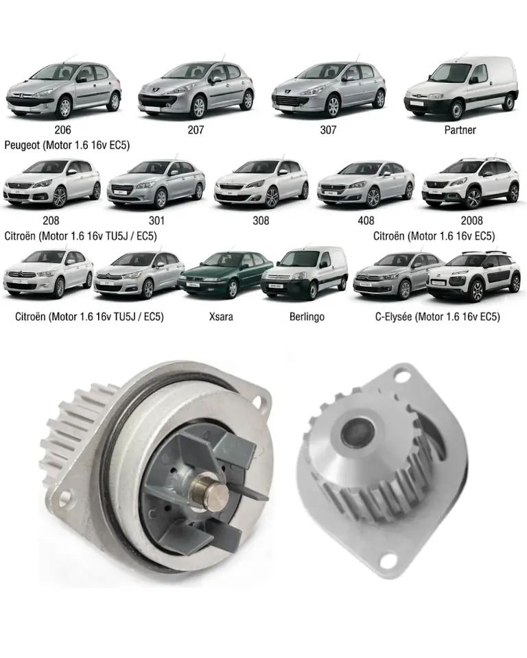 Bomba de Agua VMG - Peugeot & Citroën 1.6 16v (Modelos 2000 a 2022)