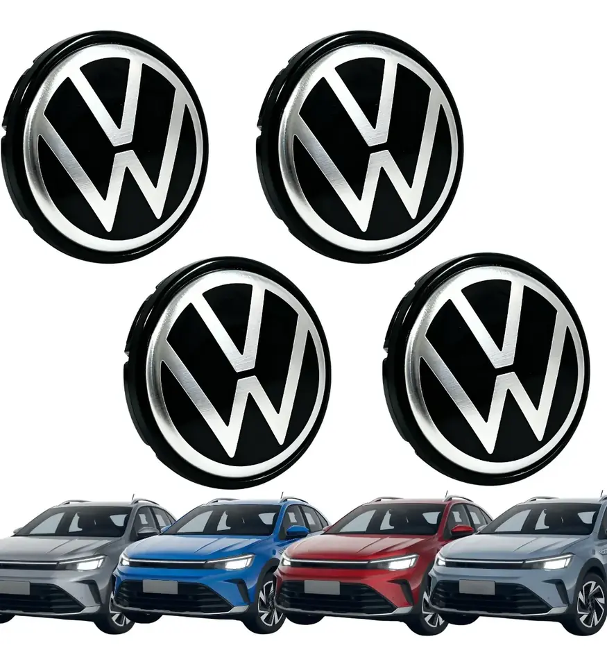 Kit Tapacubos Vw Volkswagen New Nivus Virtus Medidas: Externa - 56x56 mm / Interna - 53x53 mm
