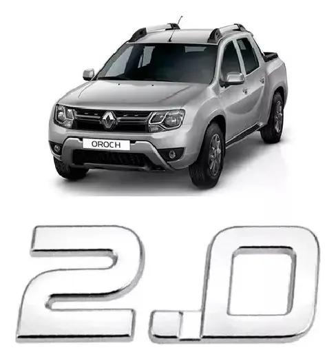 Emblema Cromado Renault 2.0 Duster y Oroch 15 16 17