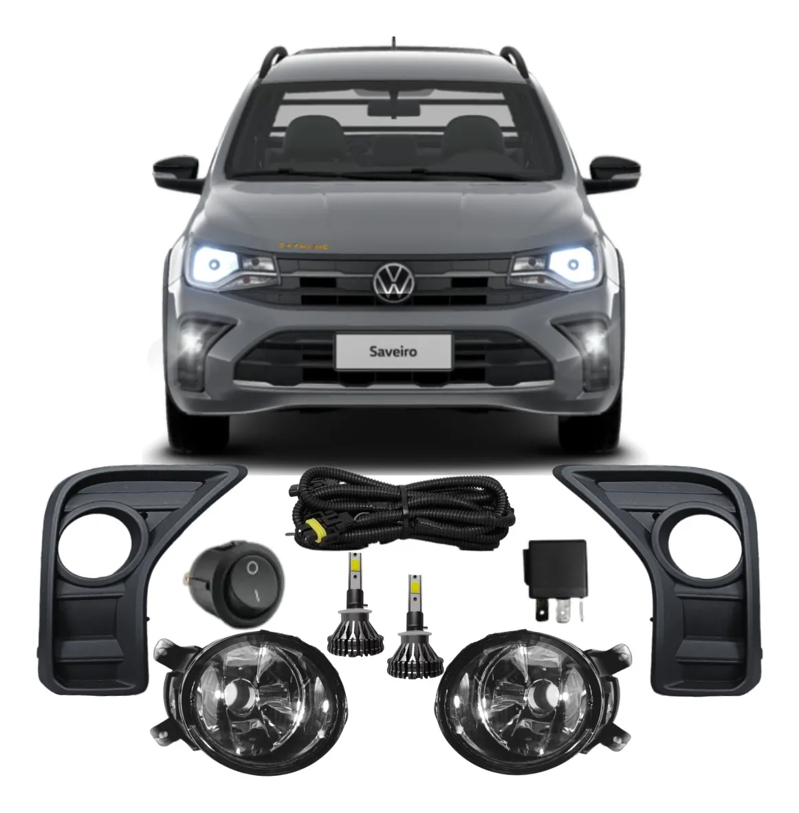 Kit Faros camineros Nueva Saveiro G8 2024 2025 C/ LED