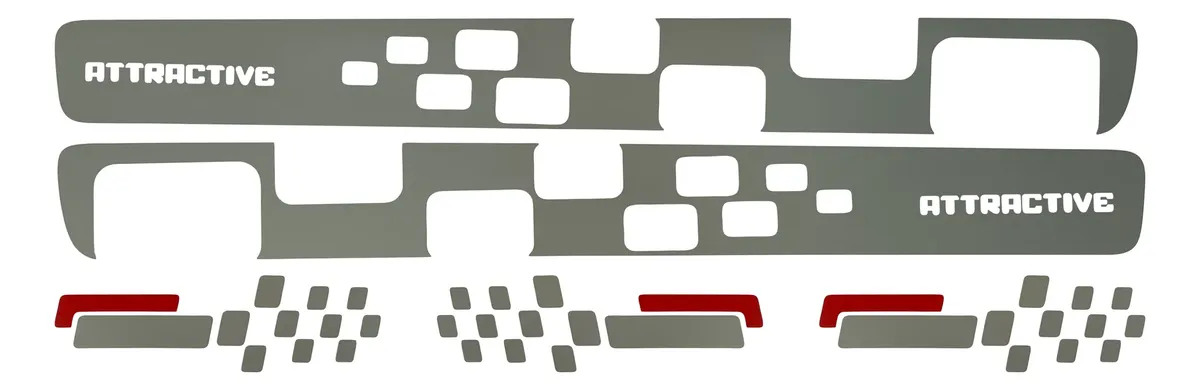 Kit de adhesivos con franja lateral plateada para el nuevo Fiat Uno Attractive