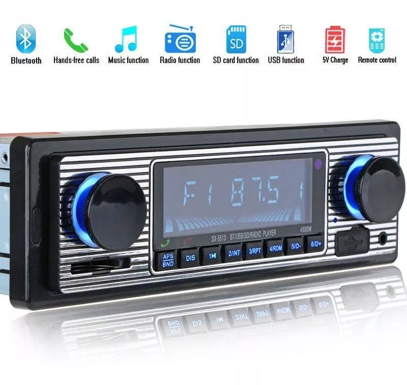 Radio retro vintage USB Bluetooth para coche antiguo Fusca Opala