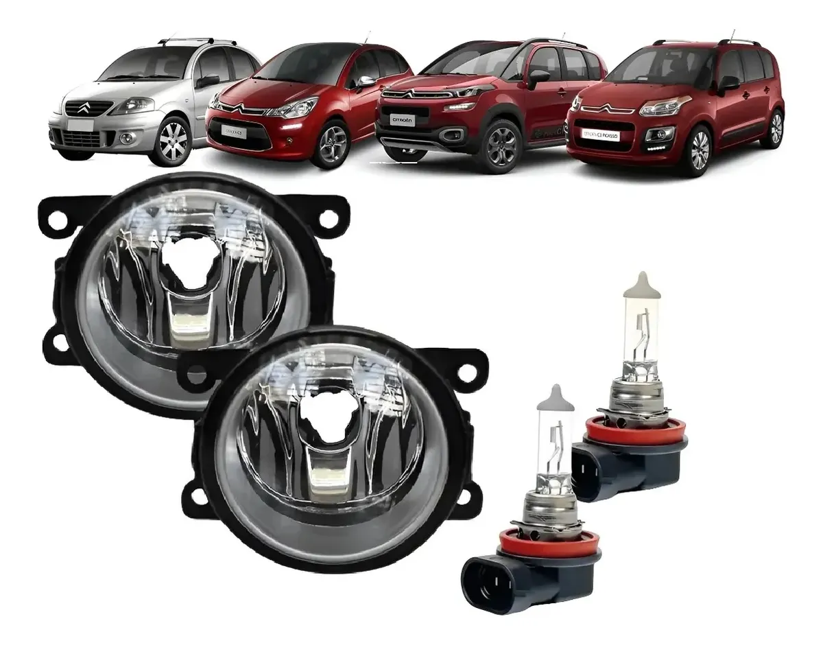 Par de faros camineros C3 2009 a 2020 con faros de cristal nuevos