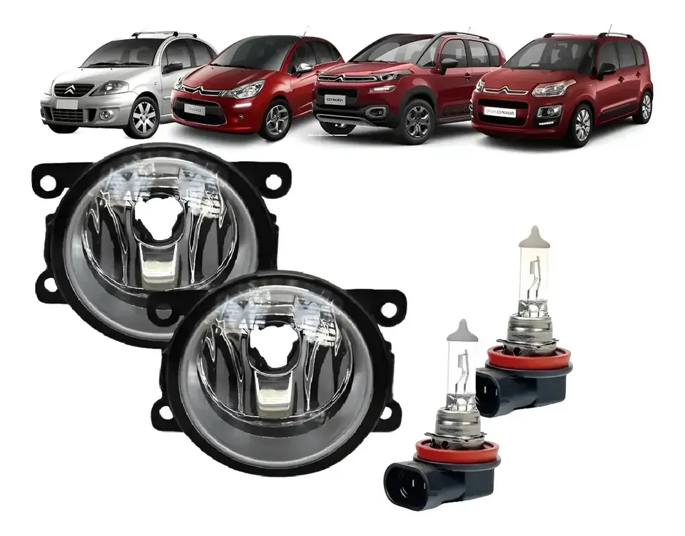 Par de faros camineros C3 2009 a 2020 con faros de cristal nuevos
