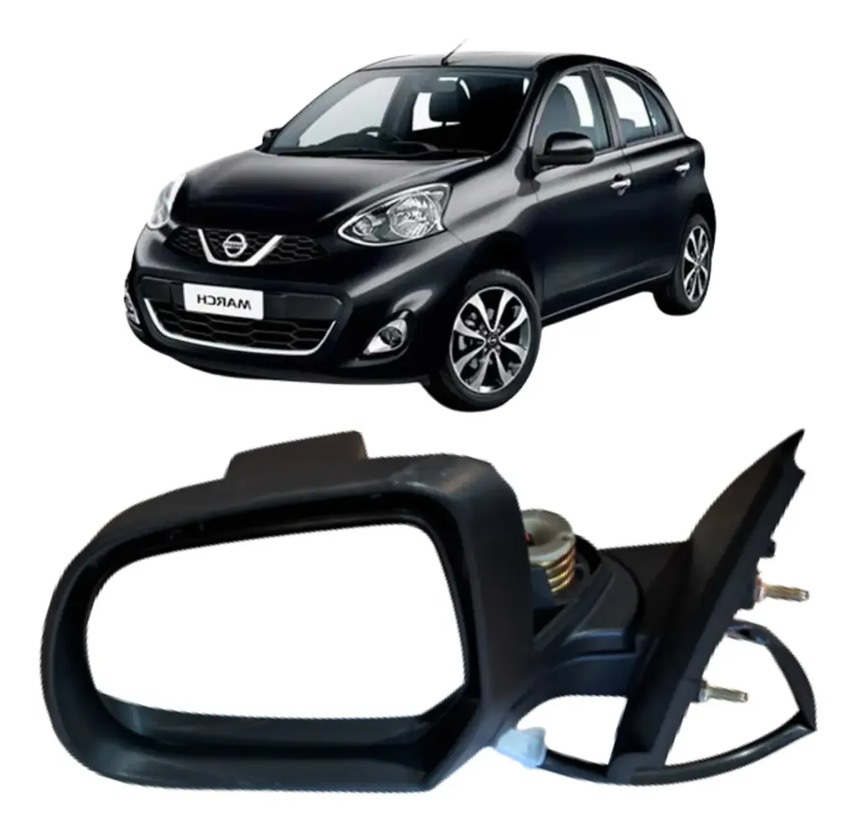 Espejo retrovisor eléctrico izquierdo para Nissan March de 2011 a 2014.