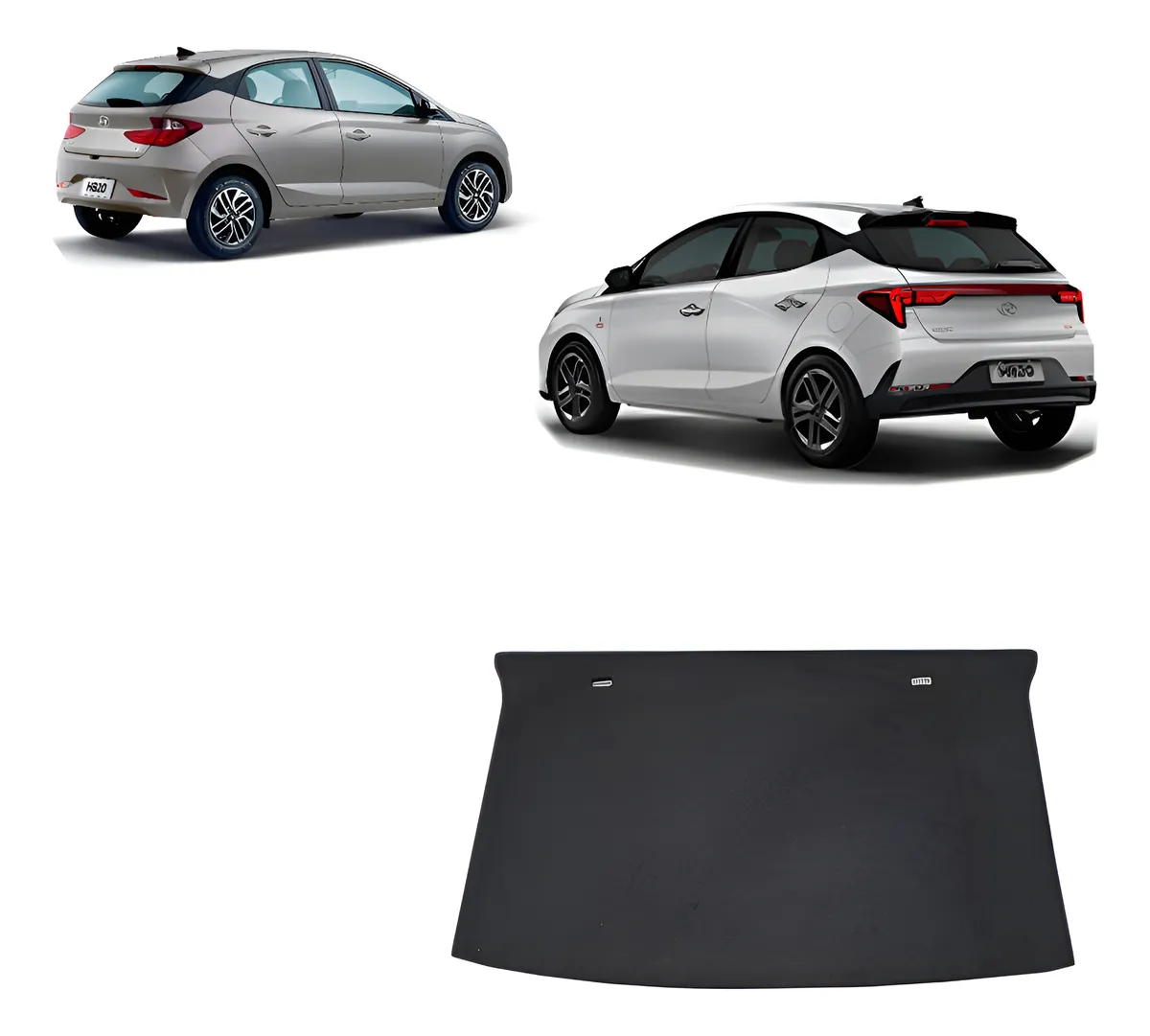 Tapa mdf con carpete para auxiliar  Hb20 Hatch 2020 A 2025 Negro