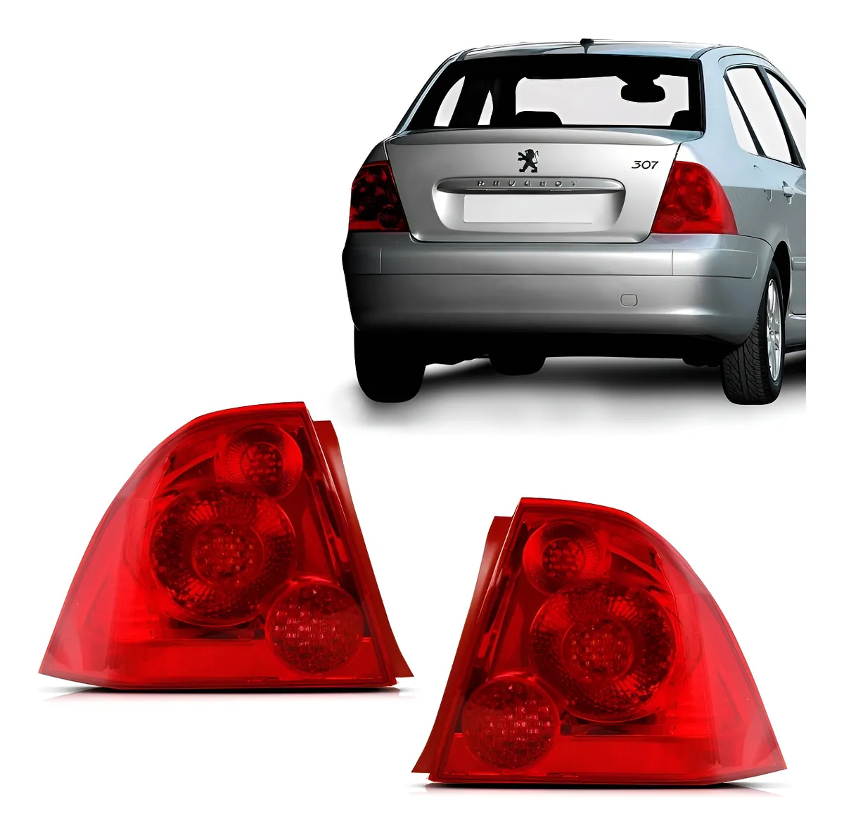 Par farol tracero Peugeot 307 Sedan 2007 2008 2009 2010 2011 -