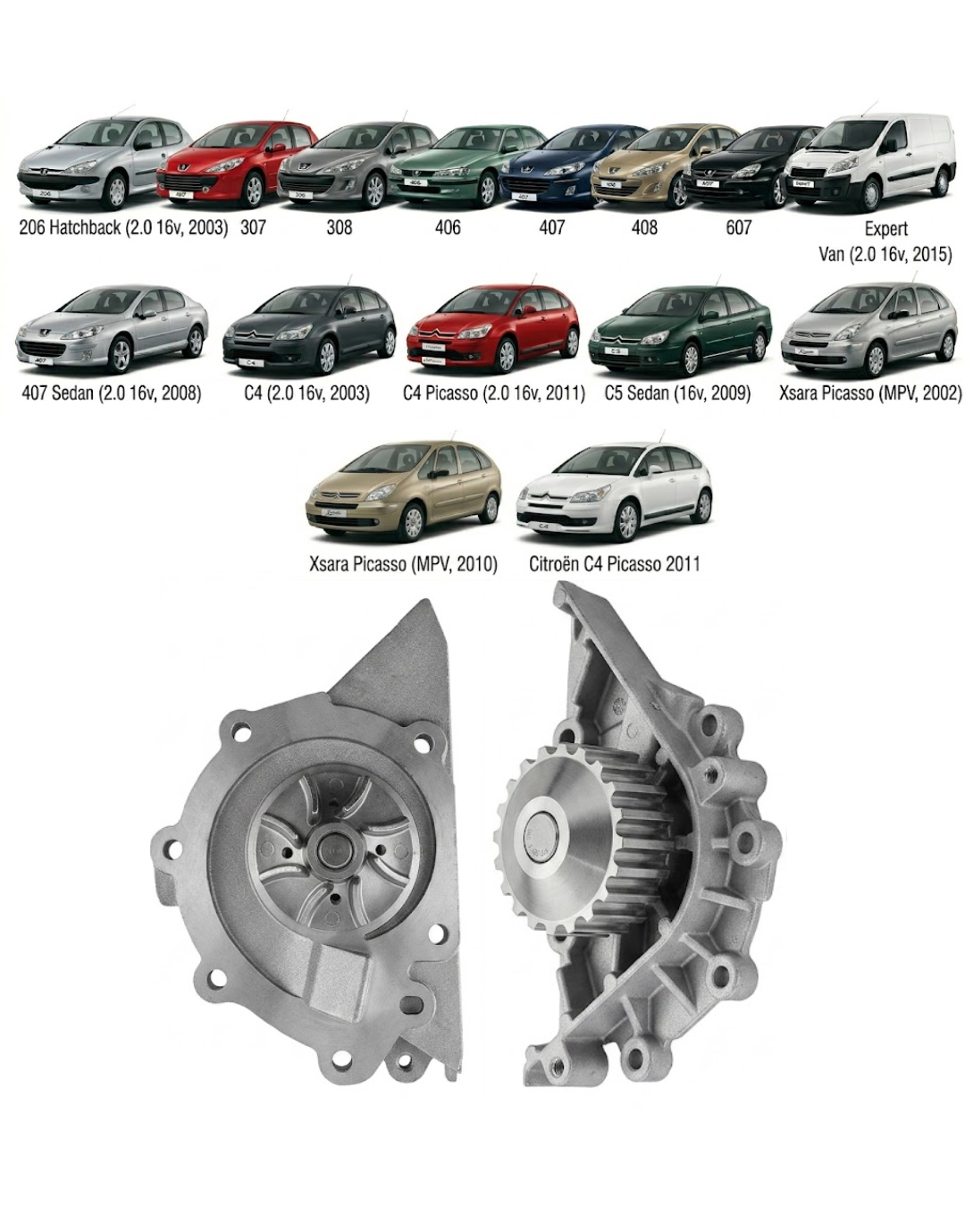 Bomba de Agua VMG - Peugeot & Citroën 1.8 / 2.0 16v (Modelos 2000 a 2018)