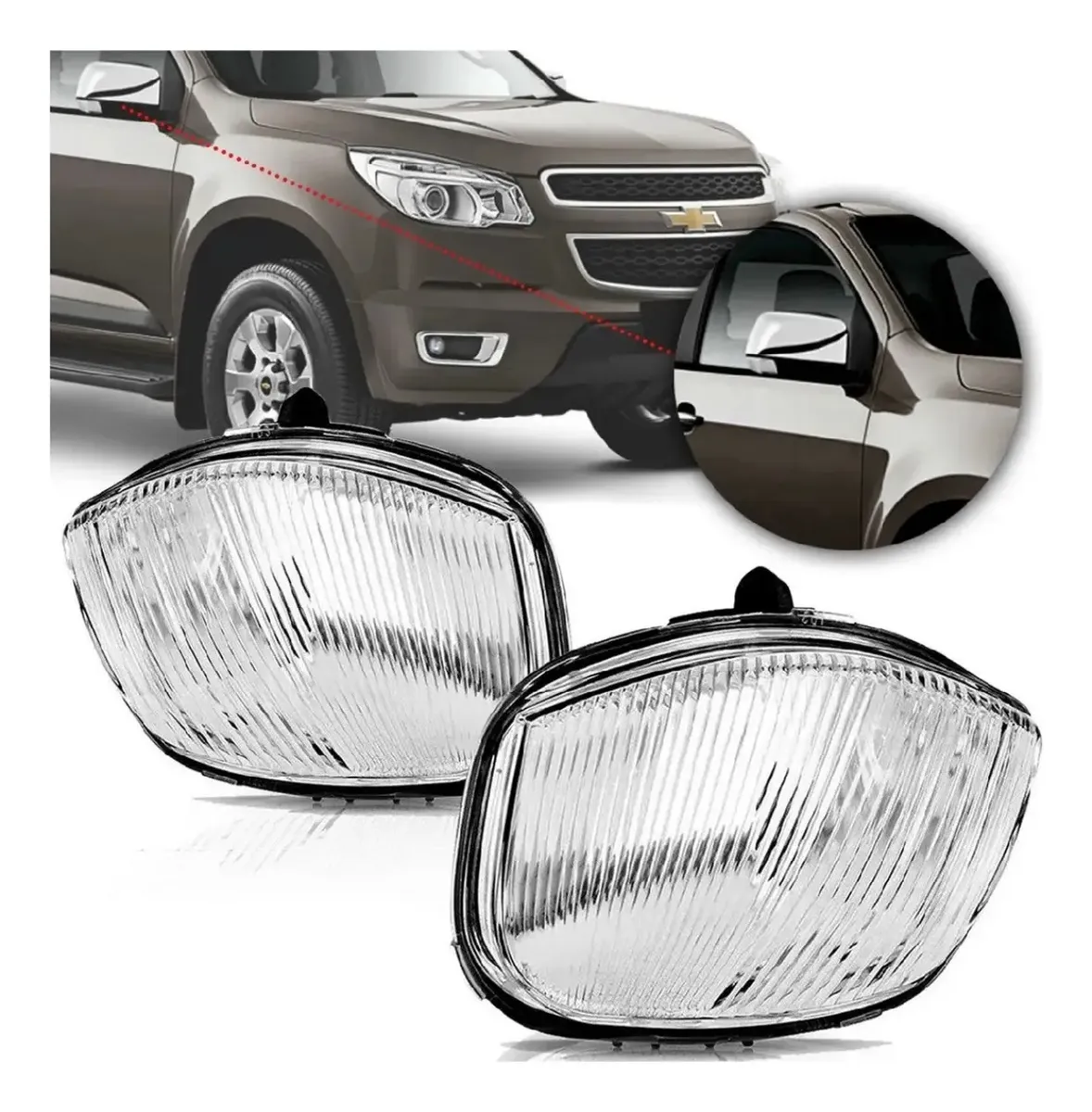 Par  luz de giro retrovisor para S10 (Lado Derecho/Izquierdo) - Metagal Original