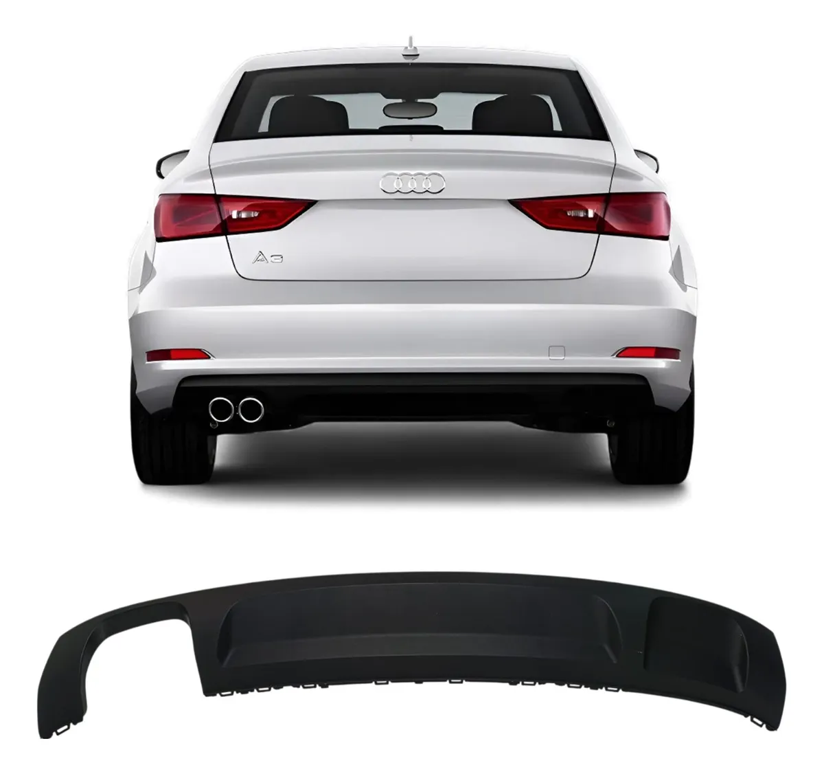 Spoiler Parachoques Trasero Audi A3 Sedan 2013 14 2015 2016 Negro