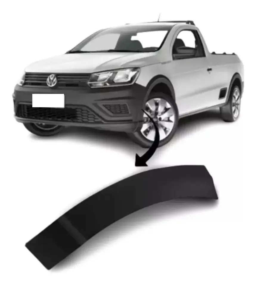 Moldura de parachoques lateral  para Saveiro G7 2017 a 2023 en negro robusto