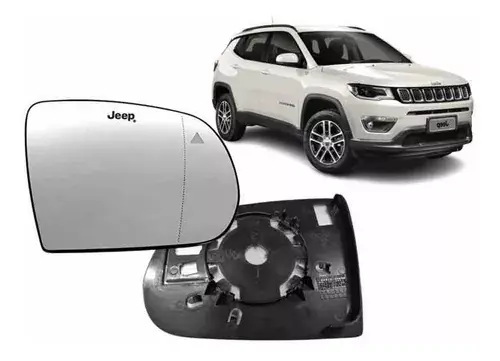 Lente de Cristal Retrovisor Jeep Compass 2020 2021 2022 C/sensor