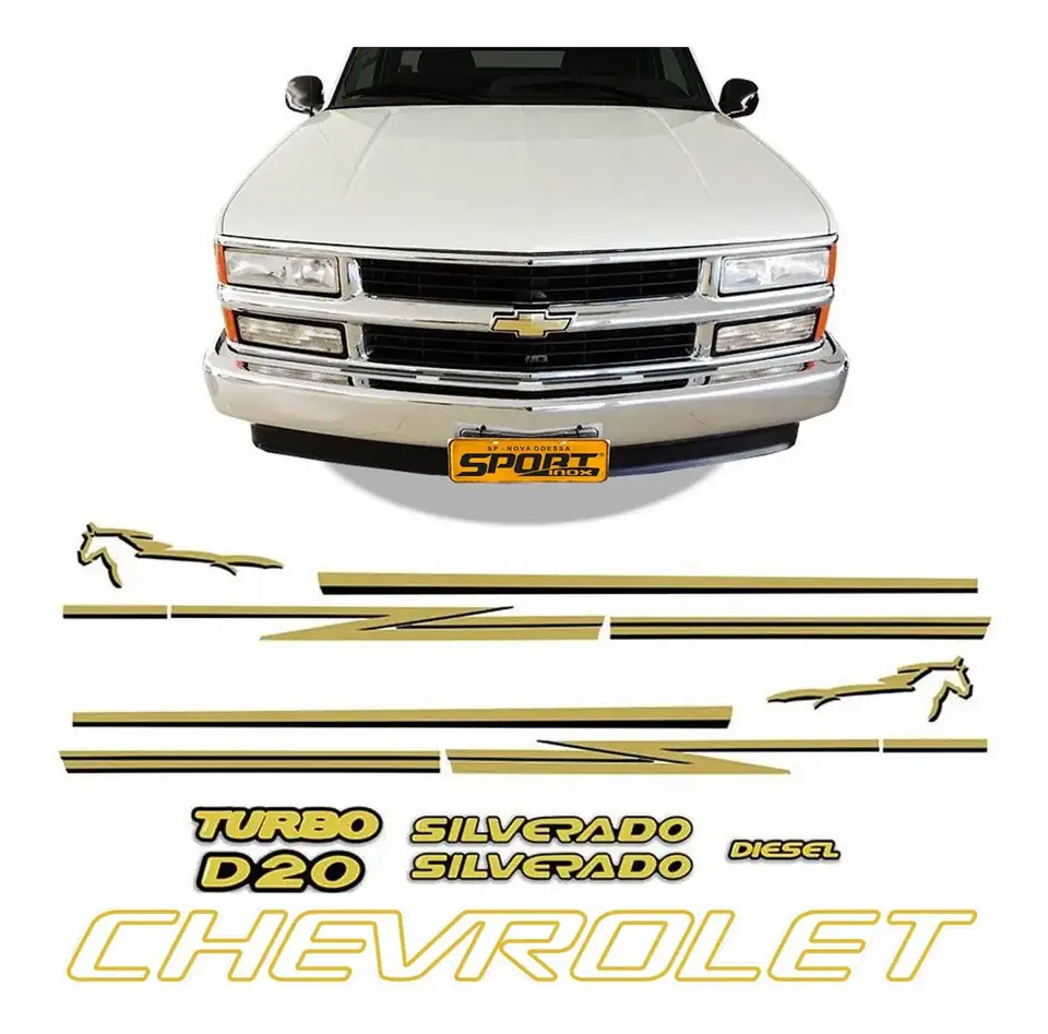 Kit de franjas adhesivas abombadas Sportinox para Chevrolet Silverado D20 (1998–2006)