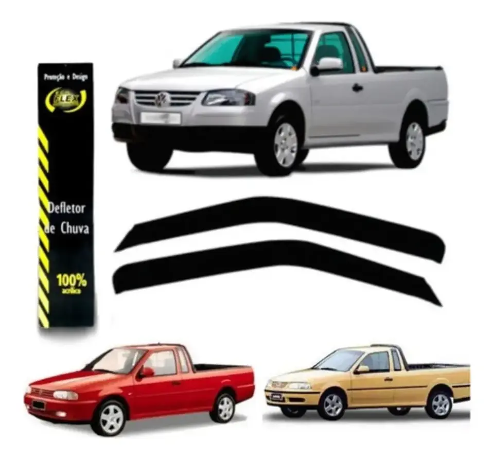 Deflectores de lluvia ahumados para Saveiro G2 G3 G4 (1998–2011) – 2 puertas