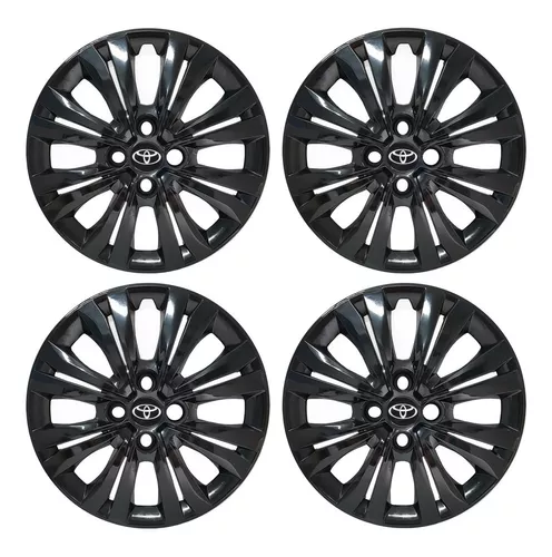 Juego De Tapas Piano Negras Toyota Etios Corolla Aro 14 G245pbj