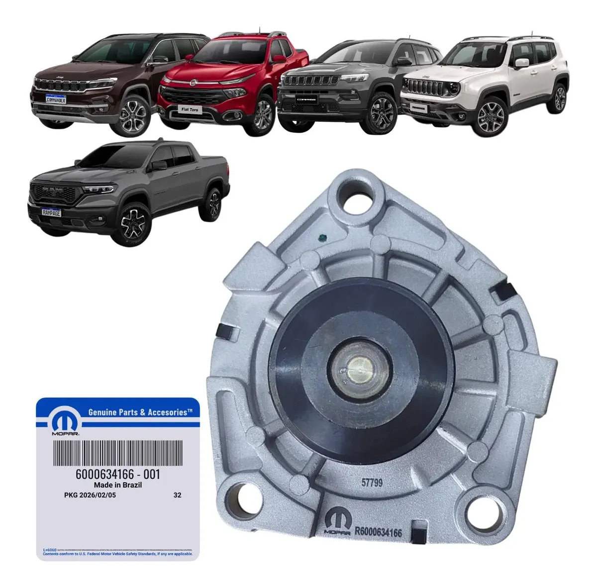 Bomba De Agua Original Fiat Toro Renegade Compass 2.0 Diesel