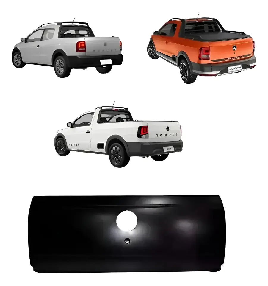 Portón trasero para Saveiro G7 G8 G9 2017 a 2025 Cross Black