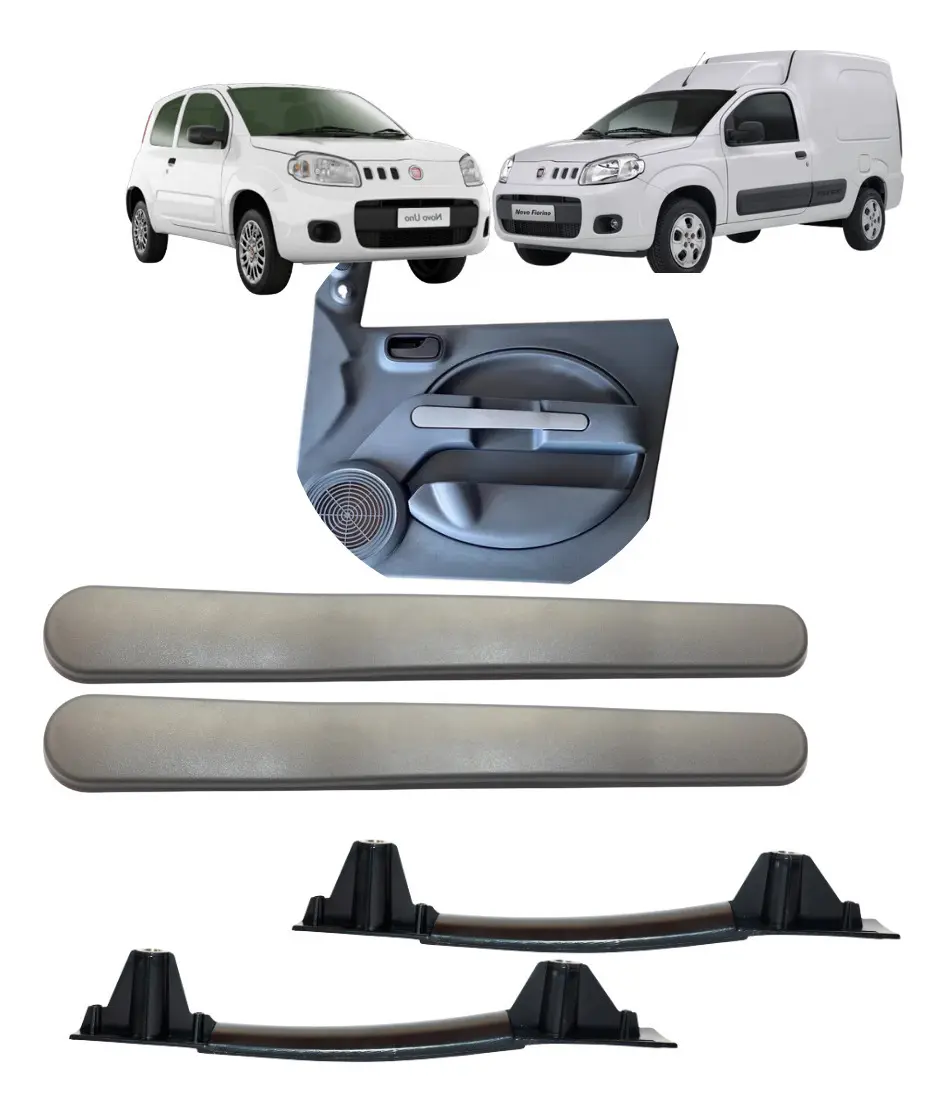 Kit de Manijas Interiores con Molduras para Vidrios Eléctricos Fiat Uno Vivace y Fiorino (2 Puertas)