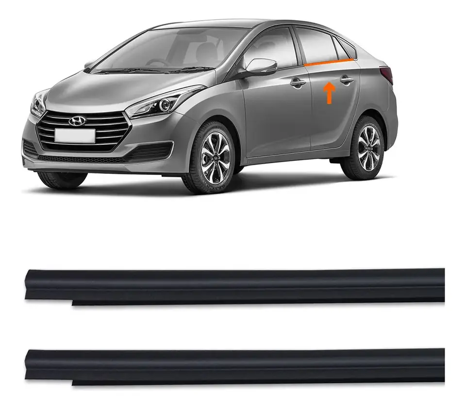 Par de Pestañas Traseras Externas para Hyundai Hb20s 2013 a 2019
