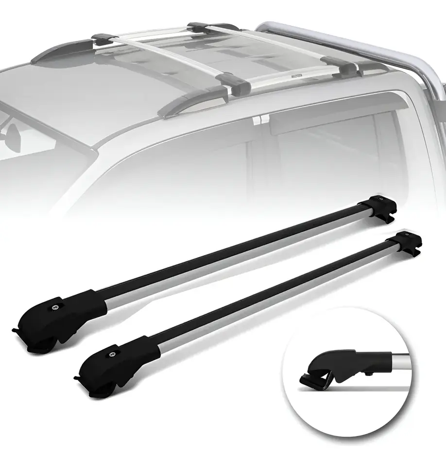 Portaequipajes de techo con barra transversal plateada universales