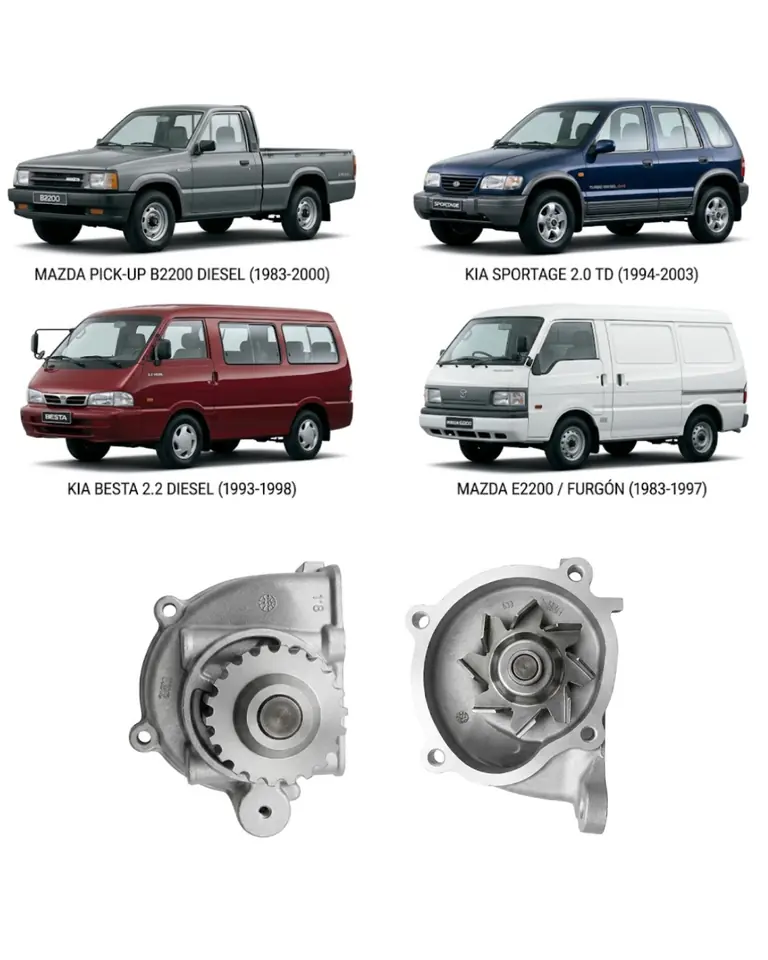 Bomba de Agua NPW - Mazda B2200 / Kia Sportage 2.2 Diesel (Modelos 1983 a 2003)