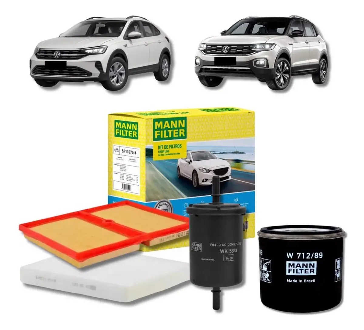 Kit 4 Filtro Vw T-cross 1.0 Tsi 2019 En adelante