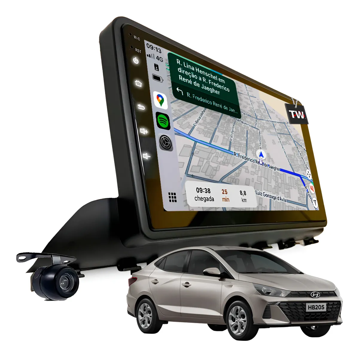 Kit multimedia MP10 completo para radio HB20 2020-2025 con CarPlay