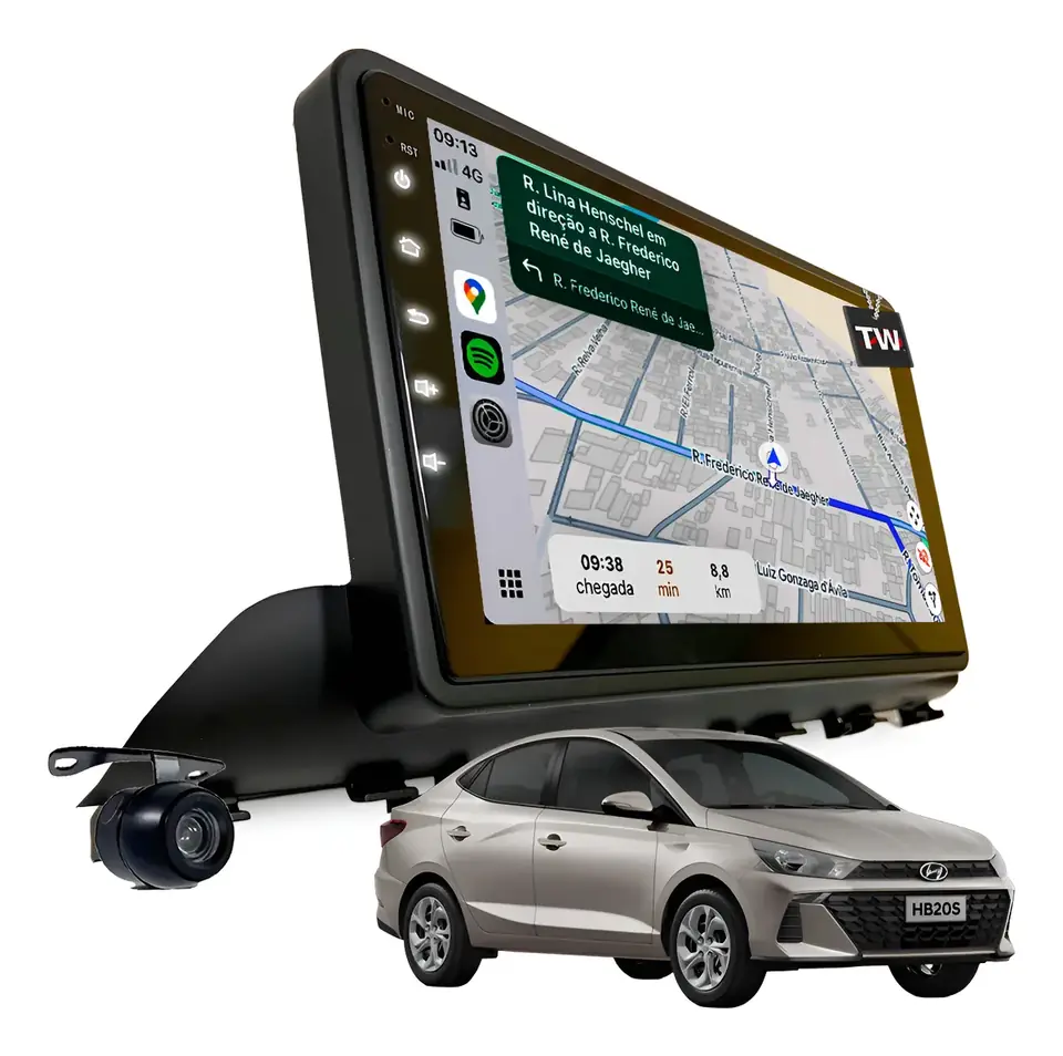 Kit multimedia MP10 completo para radio HB20 2020-2025 con CarPlay