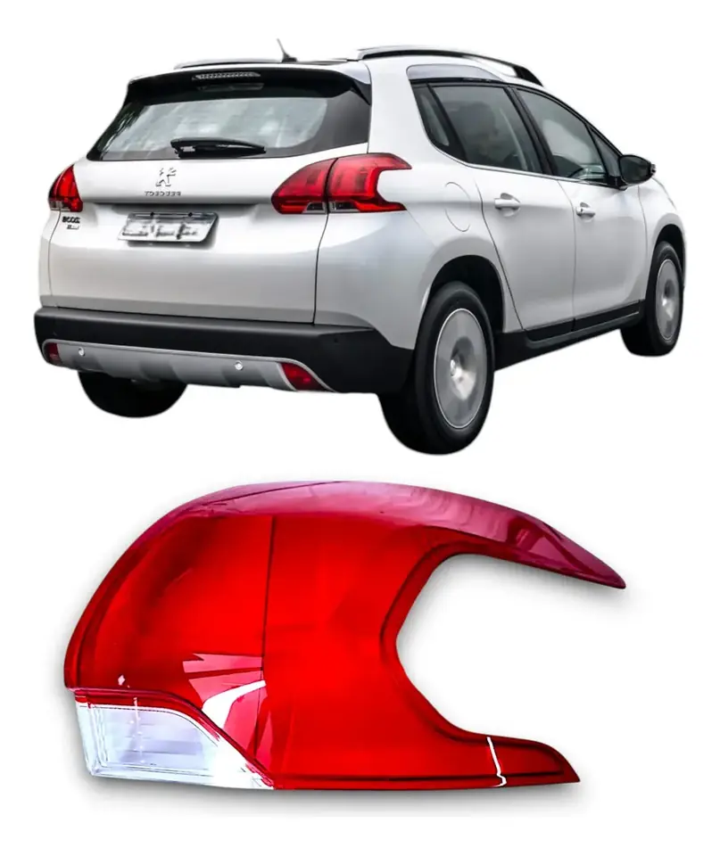 Lente de luz trasera de esquina para Peugeot 2008-2015-2022, Rojo