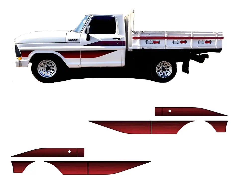 Kit de pegatinas de franjas laterales para Ford F1000 87 88 89 90