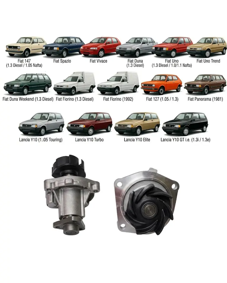 Bomba de Agua VMG - Fiat & Lancia 1.0 / 1.1 / 1.3 Diesel & Nafta (Modelos 1982 a 1997)